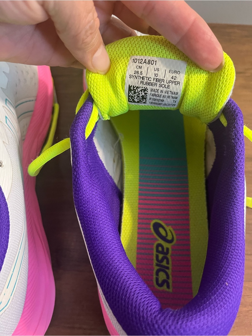 ASICS Women's White Running Shoes with Neon Yellow, Pink & Teal Accents - Picture 7 of 10